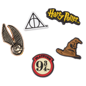 Crocs Harry Potter Symbol 5 Pack - Youth - Yellow/Brown
