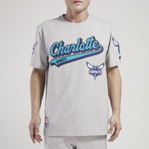 Pro Standard Hornets Script Tail SJ T-Shirt - Men's - Grey/Grey