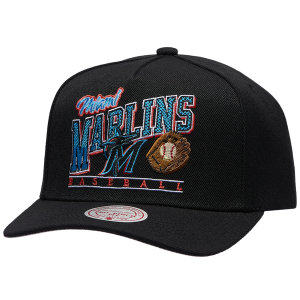 Mitchell & Ness Marlins Baseline Pro Pinch Cap - Adult - Black