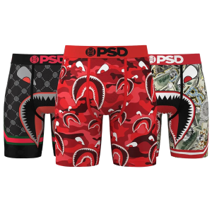PSD WF 3 Pack Underwear - Men's - Red/Black/Multi