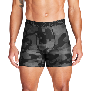 Under Armour Performance Tech Boxer Brief- Print 6 IN 3PK - Men's - Black/Black/Castlerock