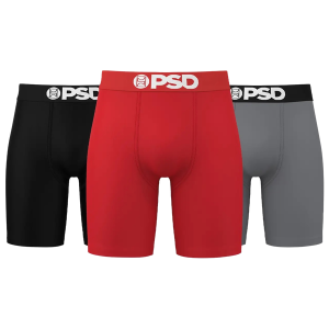 PSD Solid Briefs 3 Pack Underwear - Men's - Gray/Red