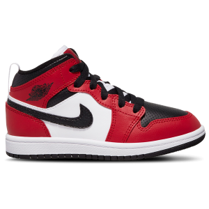 Jordan AJ 1 Mid - Boys' Preschool - Black/Gym Red/Black