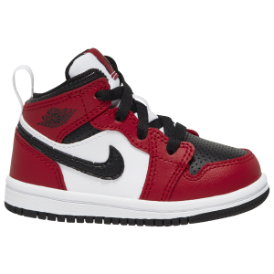 Jordan AJ 1 Mid - Boys' Toddler - Black/Gym Red/Black
