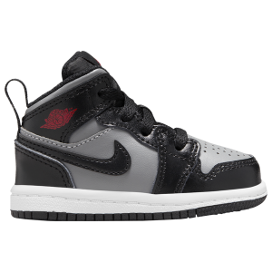 Jordan AJ 1 Mid - Boys' Toddler - Black/Grey/Red