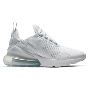 Nike Air Max 270 - Boys' Grade School - White/White/Metallic Silver