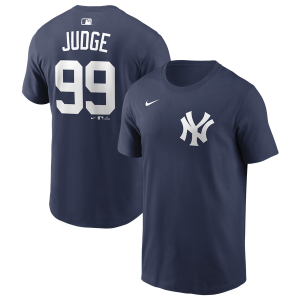 Nike Yankees Name & Number Short Sleeve T-Shirt - Men's - Navy