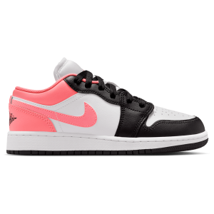 Jordan AJ 1 Low - Girls' Grade School - Black/Pink Glaze/White