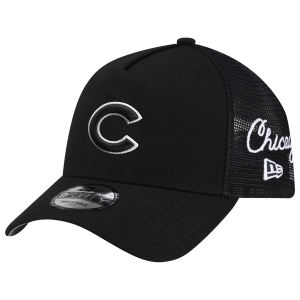New Era Cubs 940AF Script Trucker Cap - Adult - Black