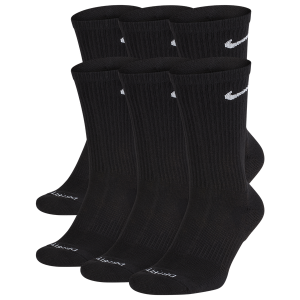 Nike 6 Pack Everyday Plus Cushioned Socks - Men's - Black/White