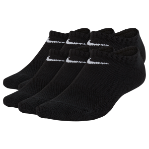 Nike 6 Pack Cushioned No-Show Socks - Boys' Grade School - Black/White