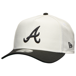 New Era Braves A Frame 2T Adjustable Cap - Men's - White/Black