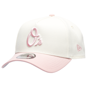 New Era Orioles 9FORTY A-Frame Cap - Adult - Chrome/Pink Rouge