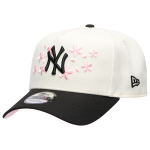 New Era Yankees 940 A Frame Cherry Blossom Cap - Adult - White/Black