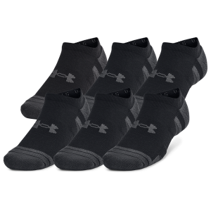Under Armour Perf Tech 6 Pack No Show Socks - Men's - Black