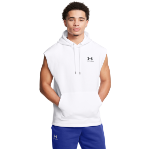 Under Armour Icon Fleece Sleeveless Hoodie - Men's - Black/White