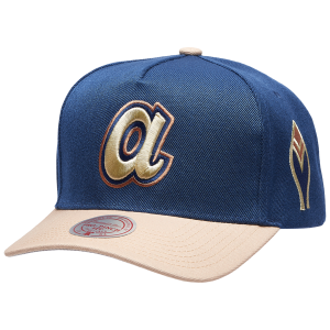 Mitchell & Ness Braves Navy & Tan Pro Pinch Cap - Adult - Navy/Tan