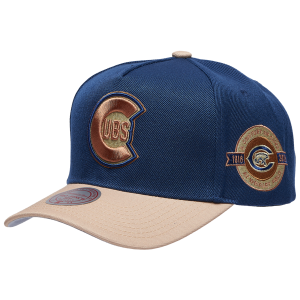 Mitchell & Ness Cubs Navy & Tan Pro Pinch Cap - Adult - Tan/Navy