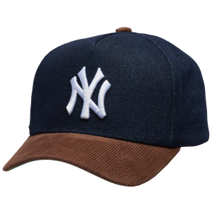 Mitchell & Ness Yankees Denim Cord Pro Pinch Cap - Adult - Brown/Navy
