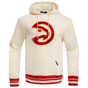 Pro Standard Atlanta Hawks Retro Classic Fleece PO Hoodie - Men's - Eggshell/Red