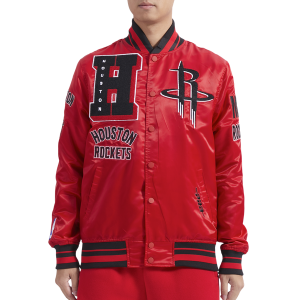 Pro Standard Houston Rockets Mash Up M Rib Satin Jacket - Men's - Red/Black