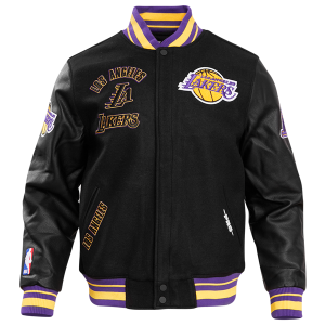 Pro Standard Los Angeles Lakers Retro Classic Varsity Jacket - Men's - Black/Purple/Yellow
