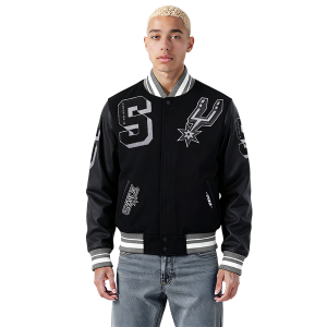 Pro Standard San Antonio Spurs Mash Up Wool Varsity Jacket - Men's - Black/Gray