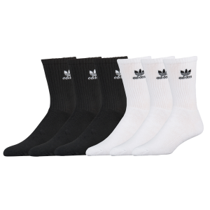 adidas Originals Trefoil 6-Pack Crew Socks - Boys' Grade School - White/Black