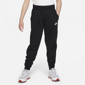 Nike NSW Club LBR Fleece Joggers - Boys' Grade School - White/Black