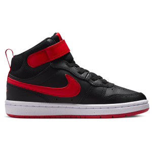 Nike Court Borough Mid 2 - Boys' Preschool - Black/University Red/White