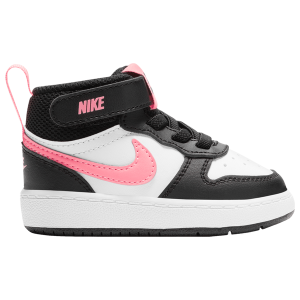 Nike Court Borough Mid 2 - Boys' Toddler - Black/White/Sunset Pulse