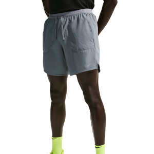 Nike Dri-FIT Stride 2in1 7" Shorts - Men's - Smoke Grey/Reflective Silver