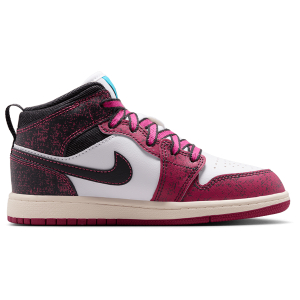 Jordan 1 Mid SE Fem - Girls' Preschool - Black/Pink/White