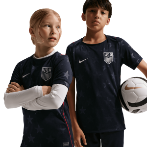 Nike Dri-FIT USA Short Sleeve Stadium Jersey - Boys' Grade School - Silver/Navy