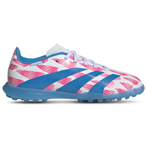 adidas Predator League Turf - Boys' Grade School - White/Solar Blue/Solar Pink