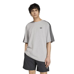 adidas 3 Stripe Oversized T-Shirt - Men's - Gray