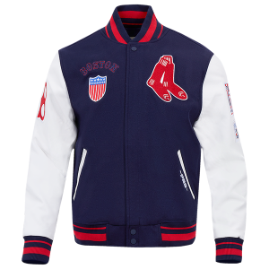 Pro Standard Boston Red Sox Retro Classic Wool Varsity Jacket - Men's - Midnight Navy/Midnight Navy/Red
