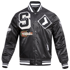 Pro Standard Chicago White Sox Mash Up Rib Satin Jacket - Men's - Black/Gray