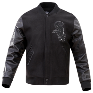 Pro Standard Chicago White Sox Triple Black Wool Varsity Jckt - Men's
