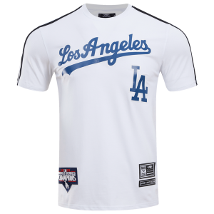 Pro Standard Los Angeles Dodgers Logo Classic Mesh Taping Tee - Men's - White