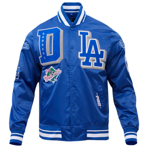 Pro Standard Los Angeles Dodgers Mash Up Rib Satin Jacket - Men's - Dodger Blue