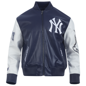 Pro Standard New York Yankees City Signature Varsity Jacket - Men's - Midnight Navy/White