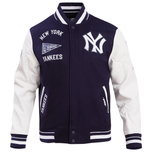 Pro Standard New York Yankees Retro Clssc Wool Varsity Jacket - Men's - Midnight Navy/White