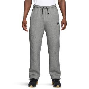 Nike Tech Fleece Open Hem Pants - Men's - Black/Dark Grey Heather