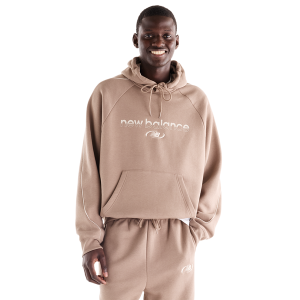 New Balance Trackside Pullover Hoodie - Men's - Timberwolf Piping/Mushroom