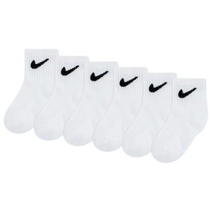 Nike Swoosh 6 Pack Ankle Socks - Boys' Infant - White/White
