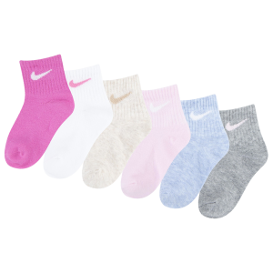 Nike Swoosh 6 Pack Ankle Socks - Boys' Infant - White/Pink