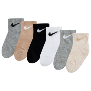 Nike Swoosh 6 Pack Ankle Socks - Boys' Infant - Dark Grey Heather/Black