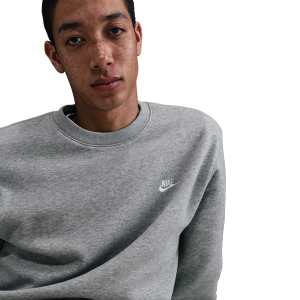 Nike Club Crew - Men's - Dark Grey Heather/White