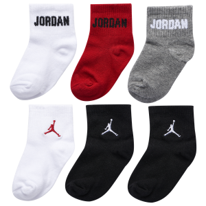 Jordan Everyday Essential 6 Pack Socks - Boys' Infant - Gym Red/Carbon Heather
